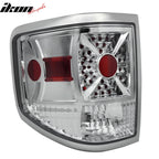2004-2007 Ford F-150 Chrome Clear Lens LED Tail Lights Rear Brake Lamp