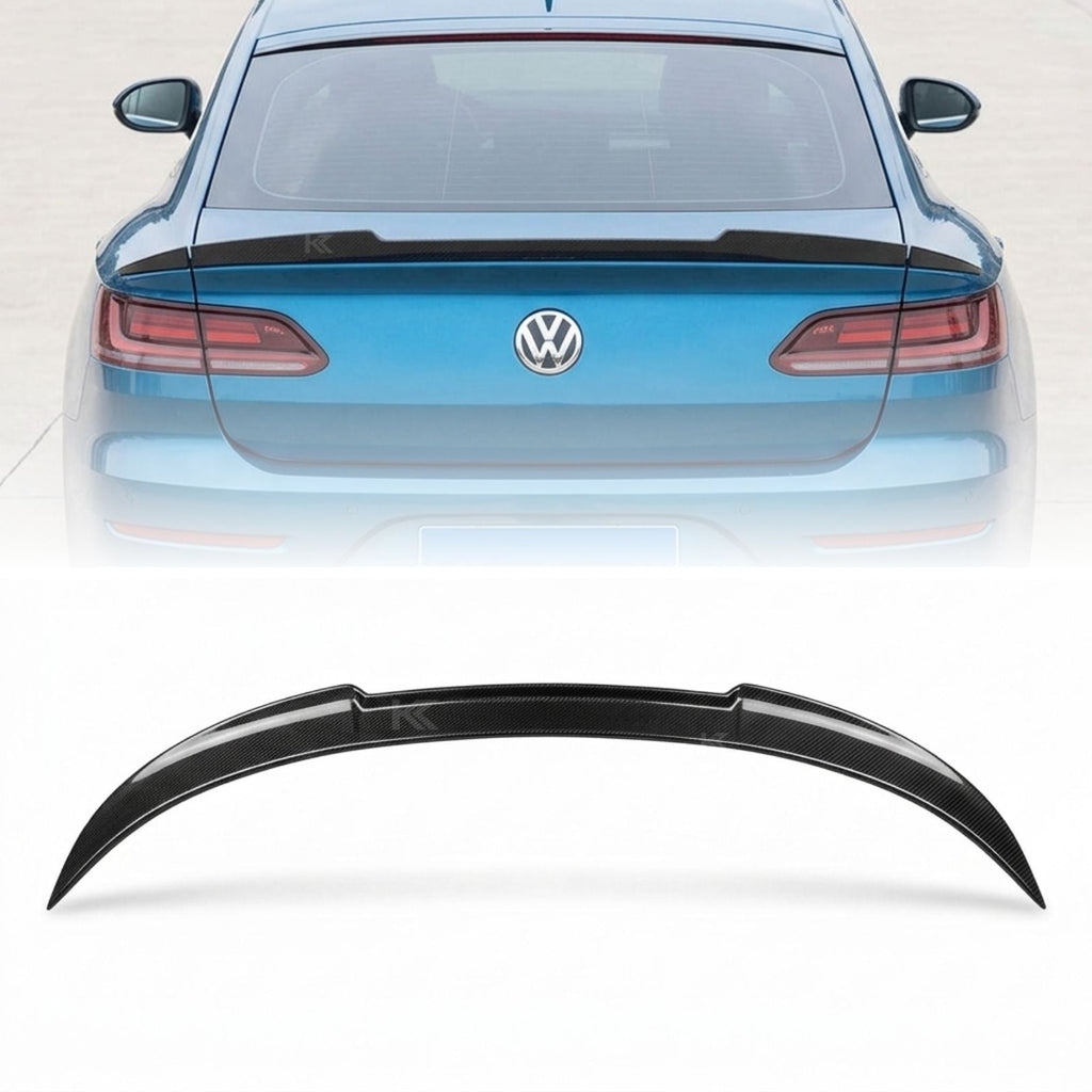 VW Arteon Carbon Fiber Rear Trunk Spoiler – Gloss Black (2019–2023)