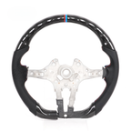 Real Carbon Fiber Steering Wheel for BMW F-Series 1, 2, 3, 4, X1, X3, X6 & M2 – Tri-Color or Red Stripe