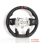 Black Full Leather Heated Steering Wheel with Red Center Stripe for Ram 1500 Rebel 2019-2024
