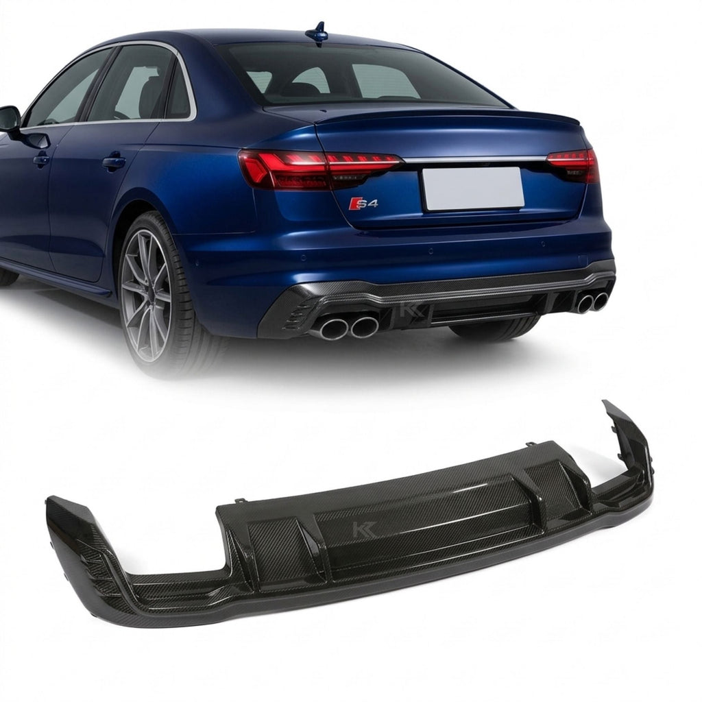 Audi A4 B9 S-Line / S4 Rear Diffuser – Prepreg Dry Carbon Fiber (2020–2022 Sedan)