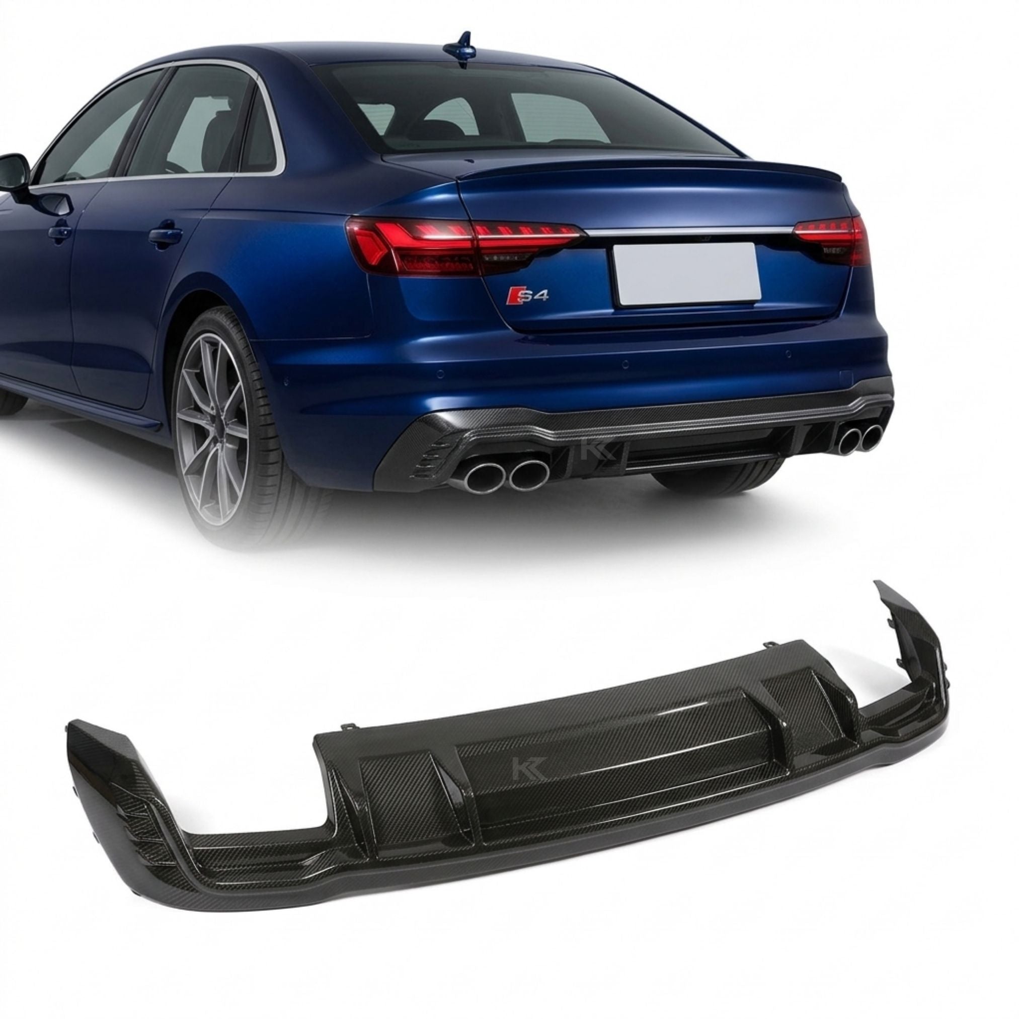 Audi A4 B9 S-Line / S4 Rear Diffuser – Prepreg Dry Carbon Fiber (2020–2022 Sedan)