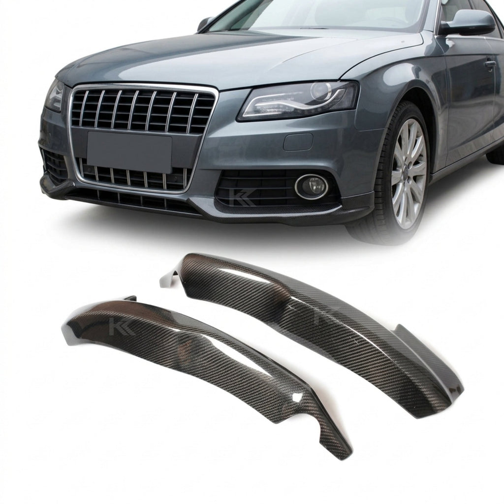 Audi A4 B8 Carbon Fiber Gloss Black Front Bumper Splitter 2012 - 2016