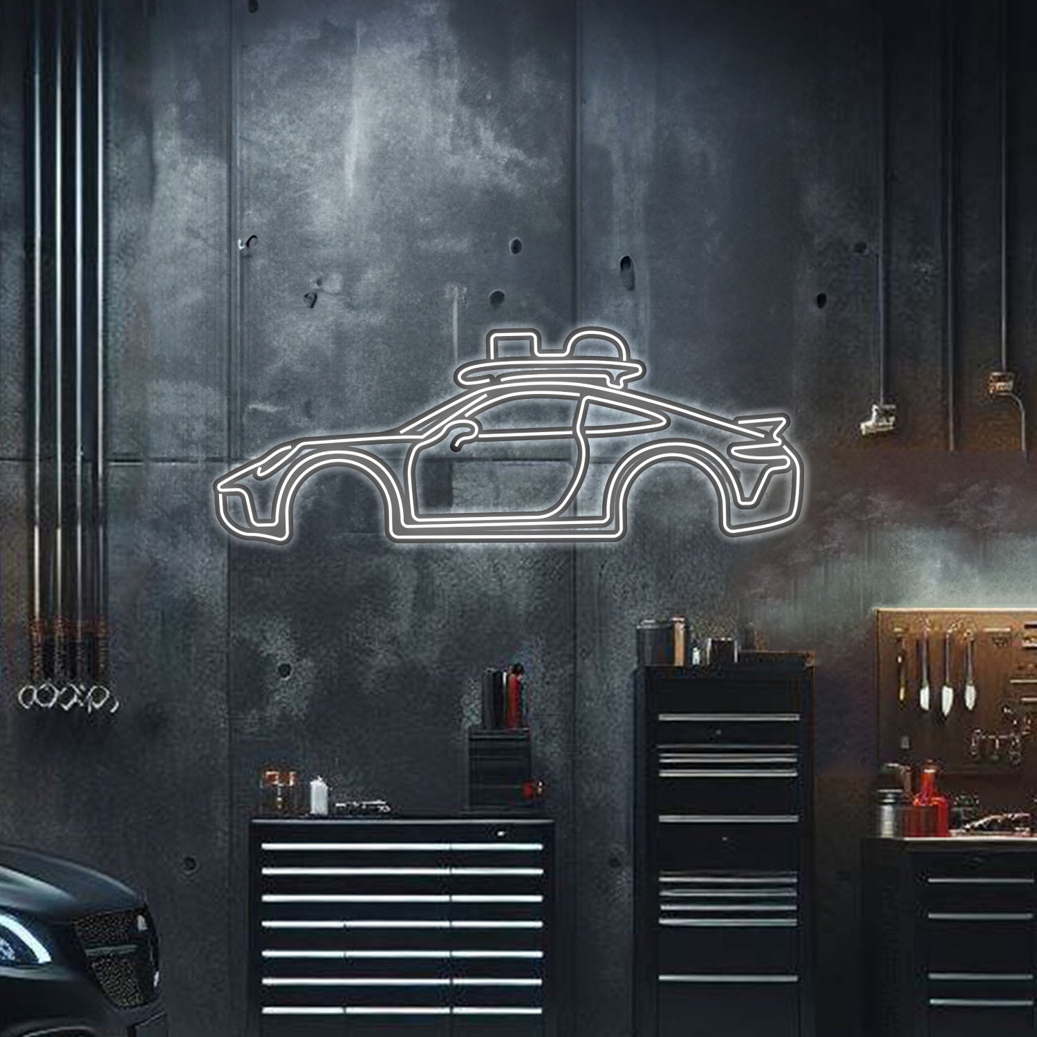 911 Dakar Metal Neon Car Wall Art - MTN0043