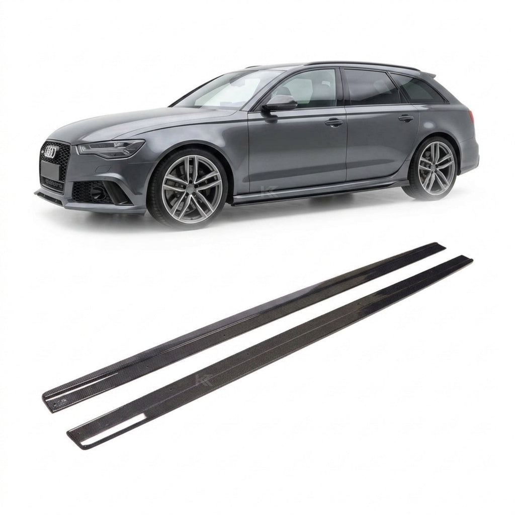 Audi RS6 C7 Carbon Fiber Side Skirt Extensions – 4G Avant (2013–2018)