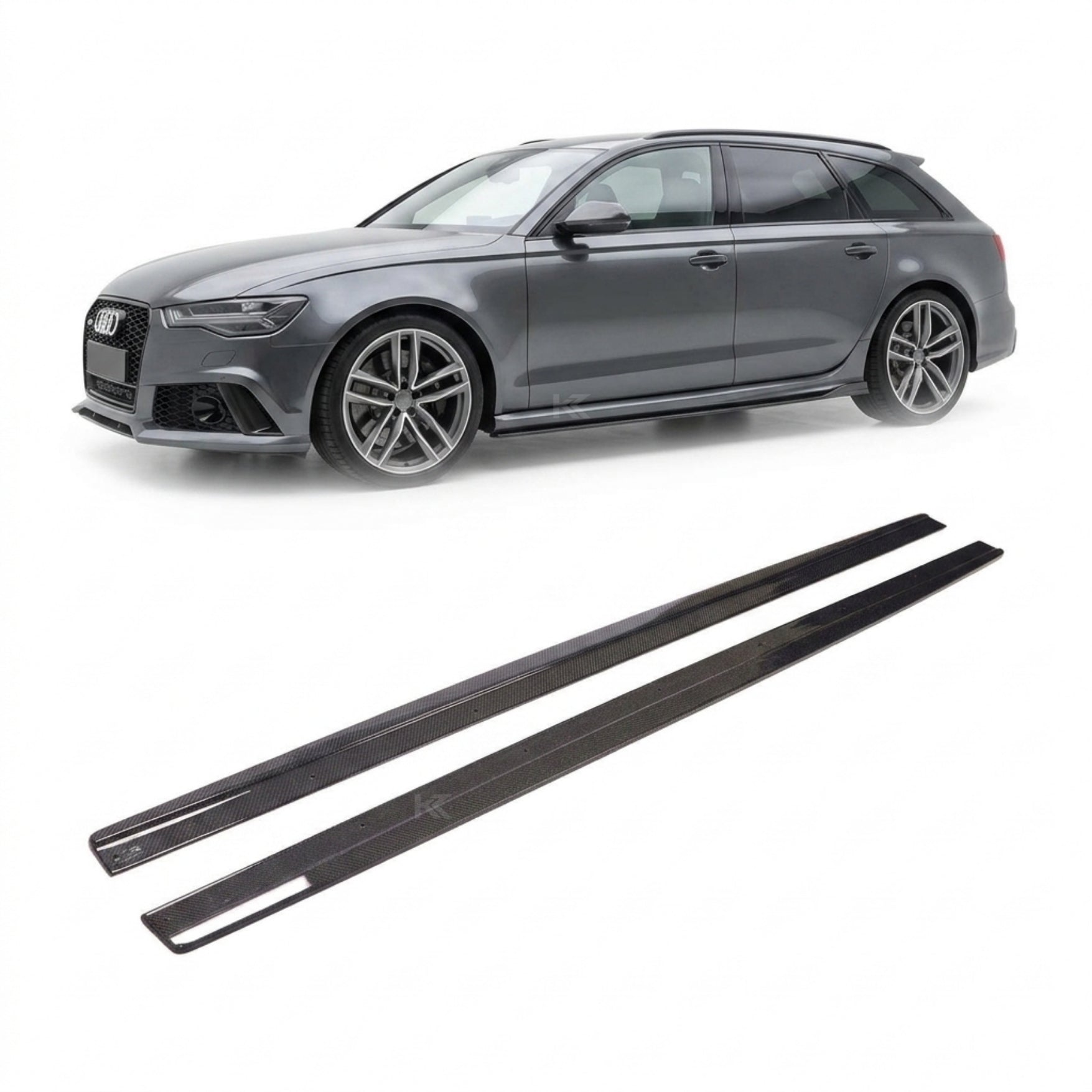 Audi RS6 C7 Carbon Fiber Side Skirt Extensions – 4G Avant (2013–2018)