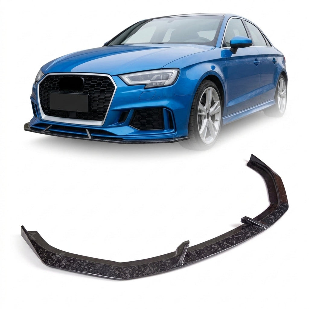 Audi RS3 8V Sedan (2017-2019) Forged Carbon Fiber Front Lip – Facelift RS3 Bumper Splitter