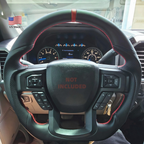 Leather Steering Wheel for Ford F-150 2015-2020 Heated Red Blue Stripe