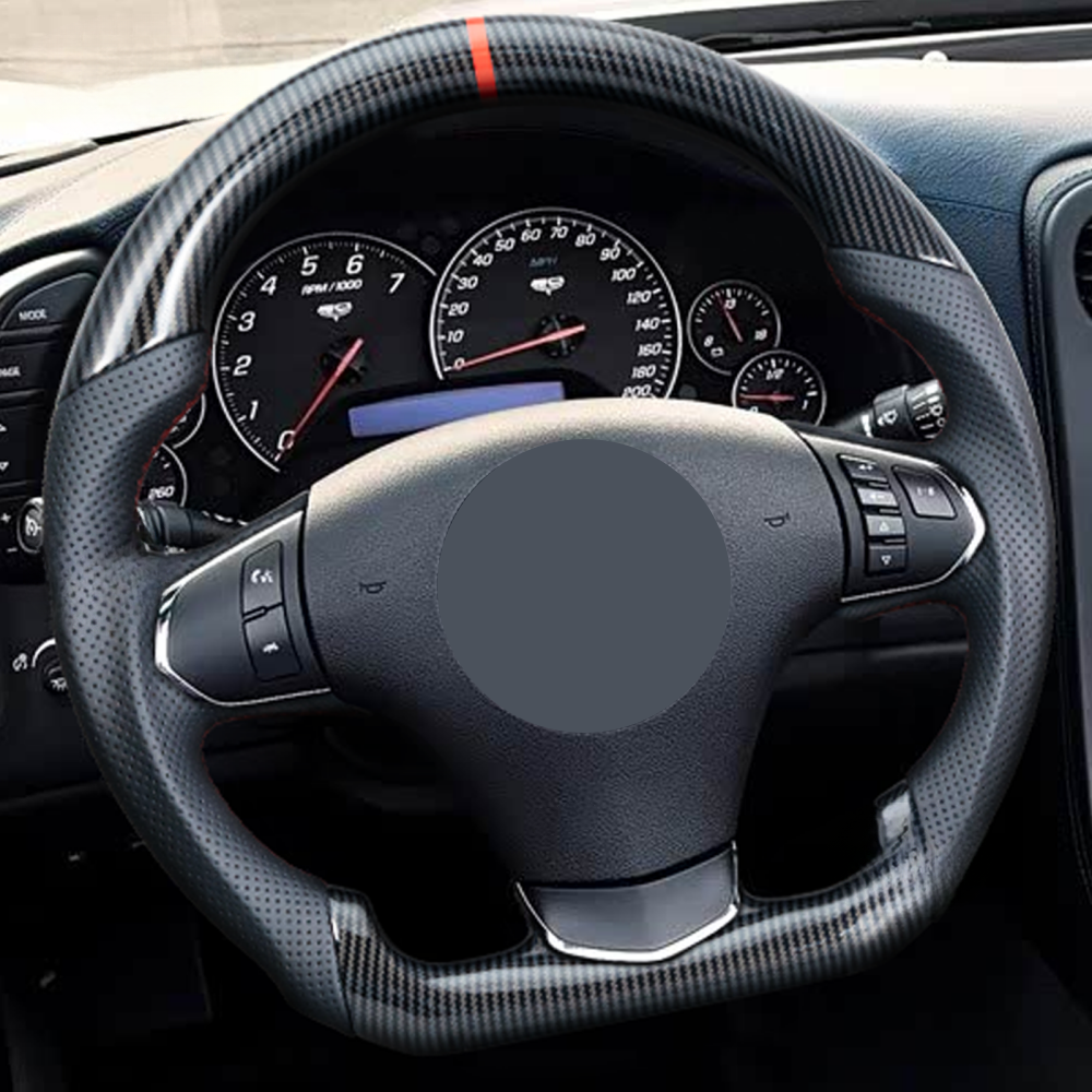 Hydro-Dip Carbon Fiber Steering Wheel for Chevrolet Corvette C6 Z06 2012–2013 with Paddle Shifter Cutouts