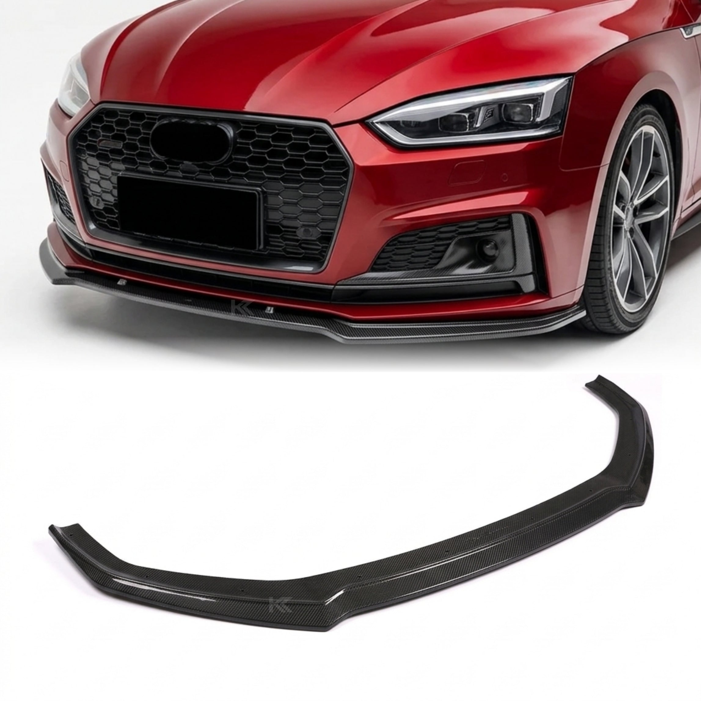 Audi A5 / S5 B9 Carbon Fiber Front Lip – M-Style Splitter (2017–2019 Coupe & Sportback)