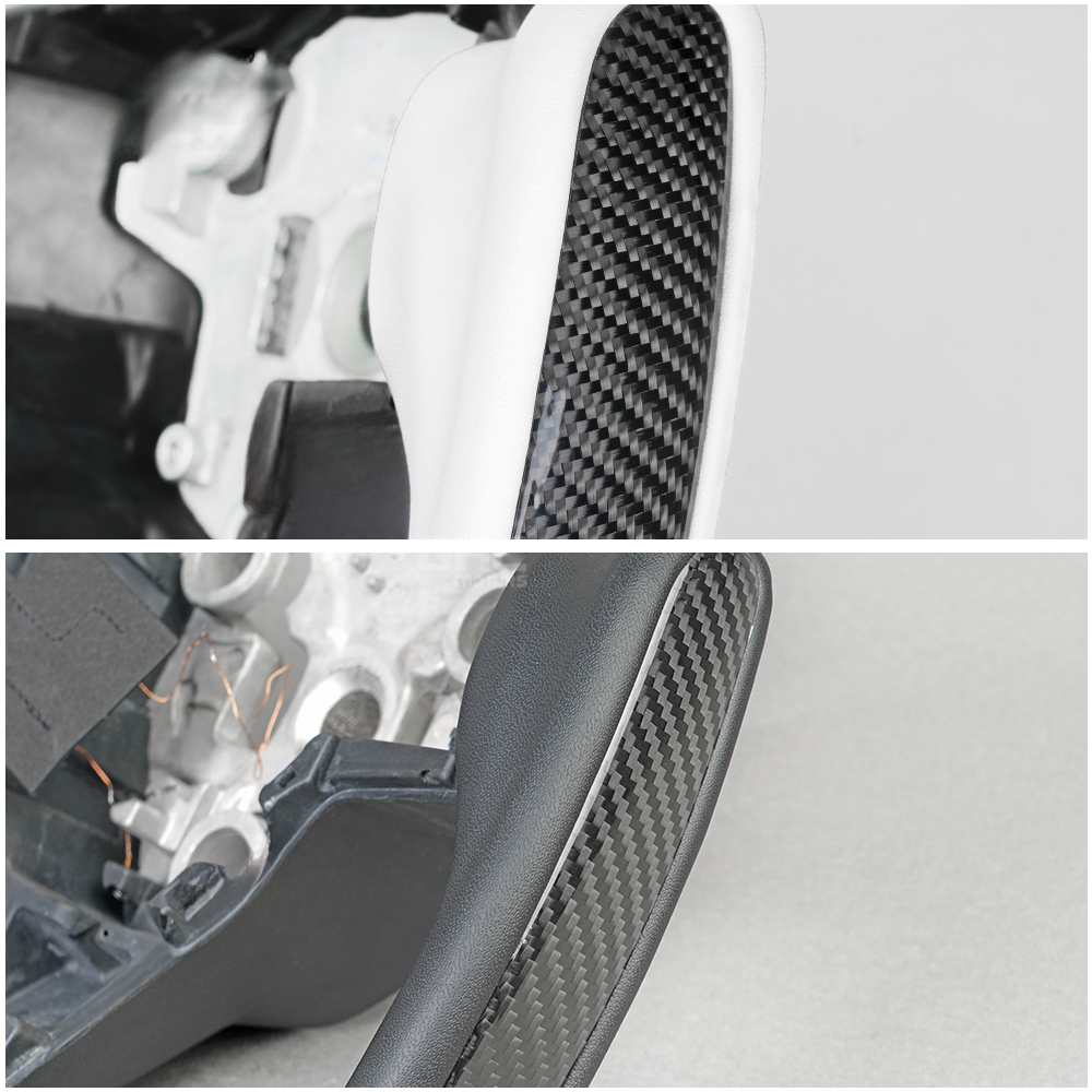 Heated Carbon Fiber Yoke Steering Wheel for Tesla Model 3 & Model Y