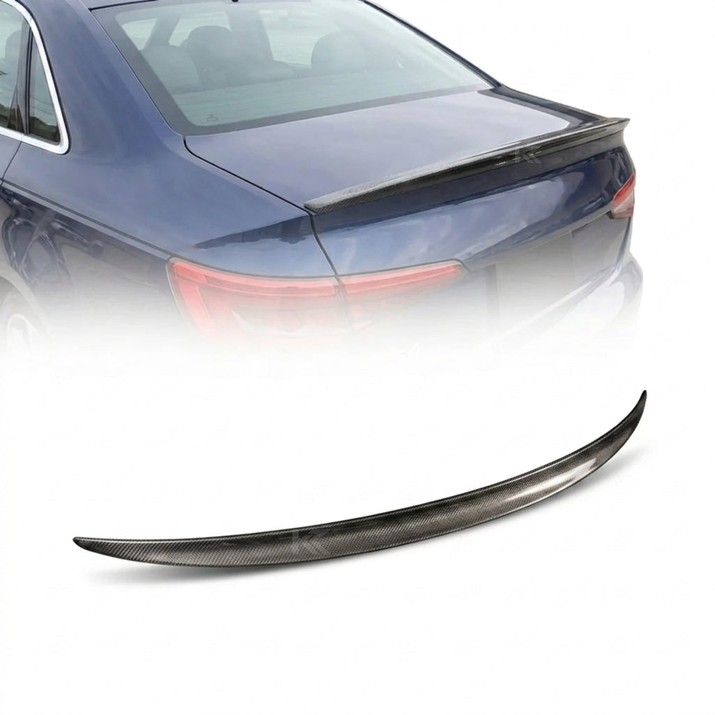 Audi A4 B9 S-Line / S4 Sedan Carbon Fiber Rear Trunk Boot Spoiler Wing Lip 2022 - 2024