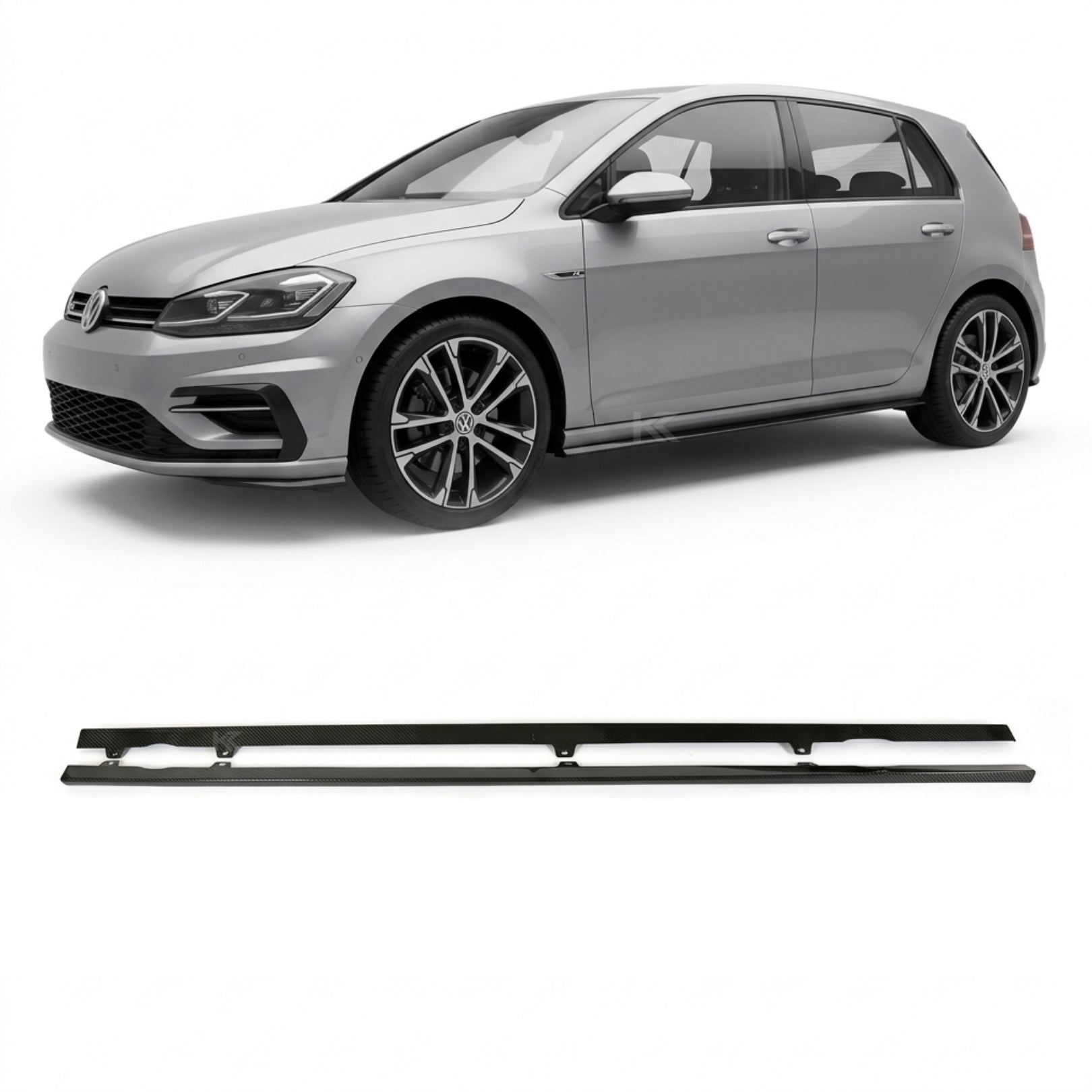 VW Golf MK7 / MK7.5 R-Line & R Carbon Fiber Side Skirt Extensions (2014–2018)
