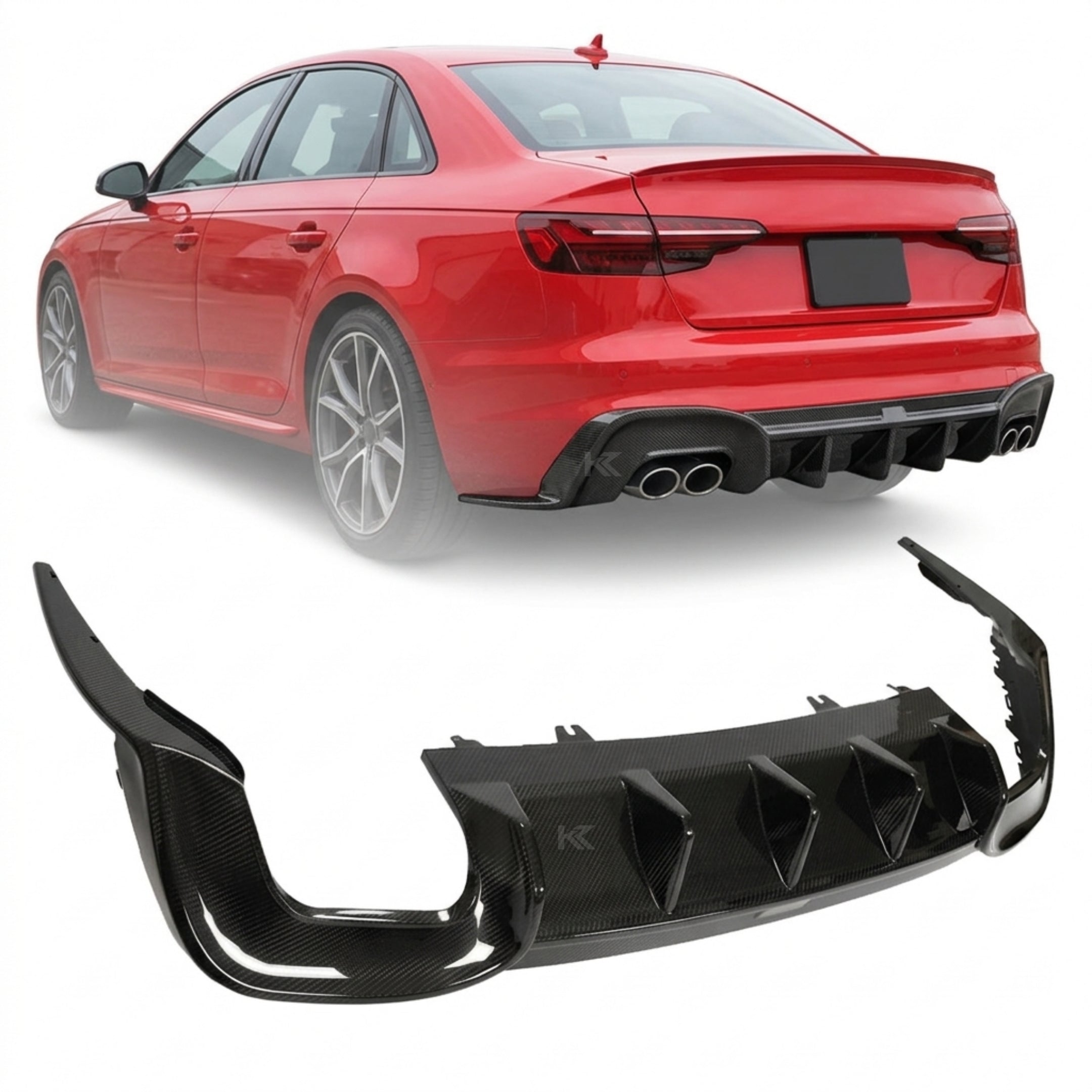 Audi A4 S-Line / S4 B9 Rear Diffuser – Prepreg Dry Carbon Fiber (2020–2021)