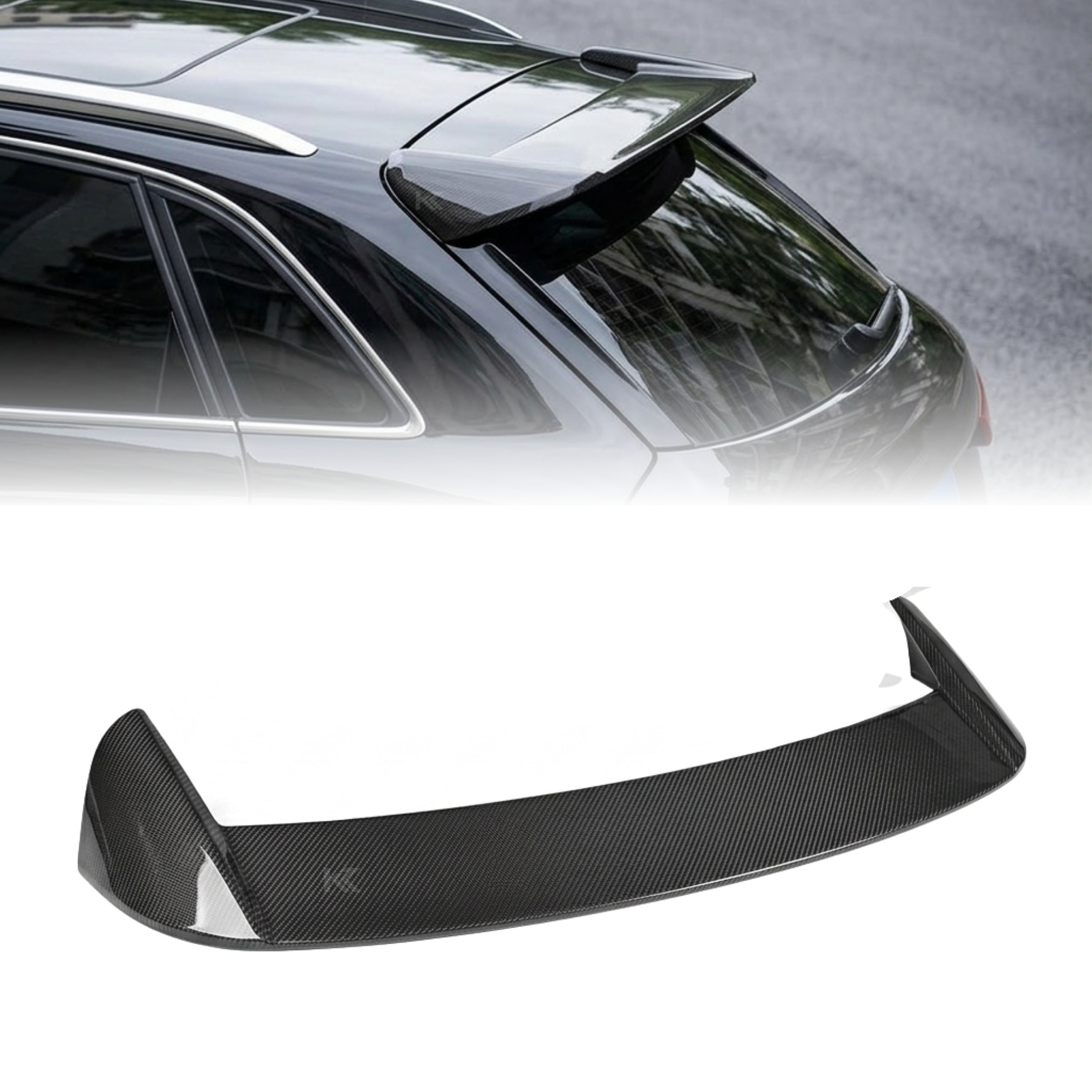 Audi Q3 (8U) Carbon Fiber Rear Roof Spoiler – Sport Style (2012–2017 4-Door)