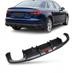 Audi A4 B9 Sedan Carbon Fiber Gloss Black Rear Bumper Diffuser 2018 - 2019