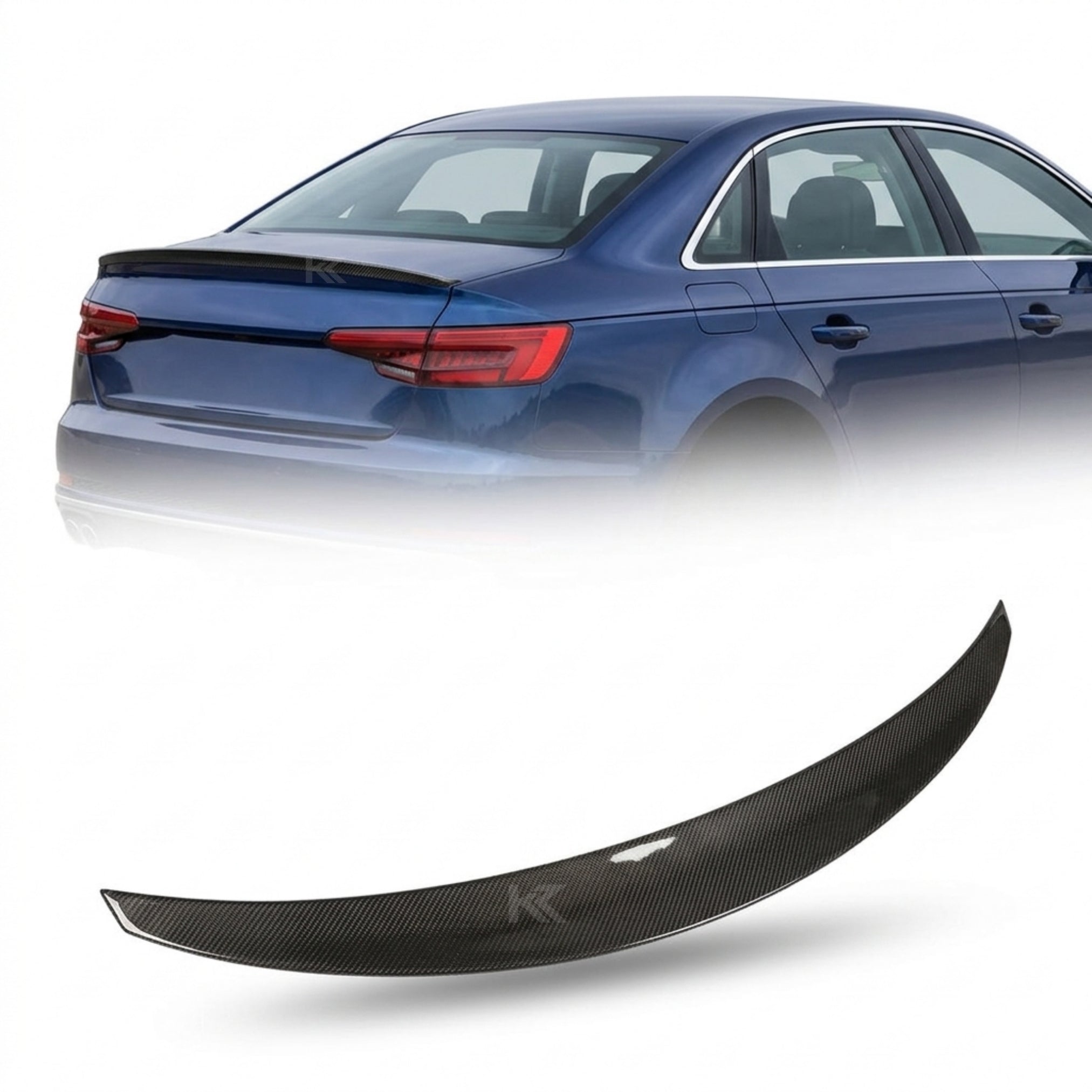 Audi A4 B9 Quattro S-Line / S4 Sedan Carbon Fiber M Design Rear Trunk Spoiler 2017 - 2023