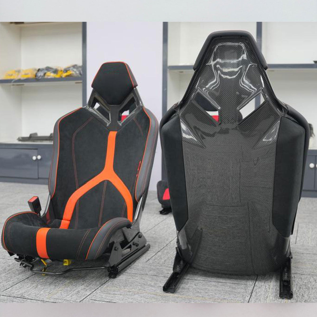 Alcantara Dry Carbon Fiber Racing Seats for Lamborghini Huracan STO Aventador Urus by Stratec Systems