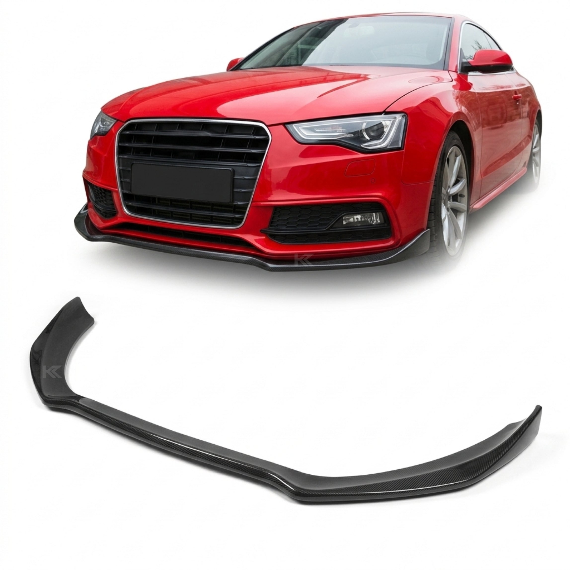 Audi A5 Quattro B8.5 Carbon Fiber Front Lip – Gloss Black Splitter (2013–2016 Coupe)