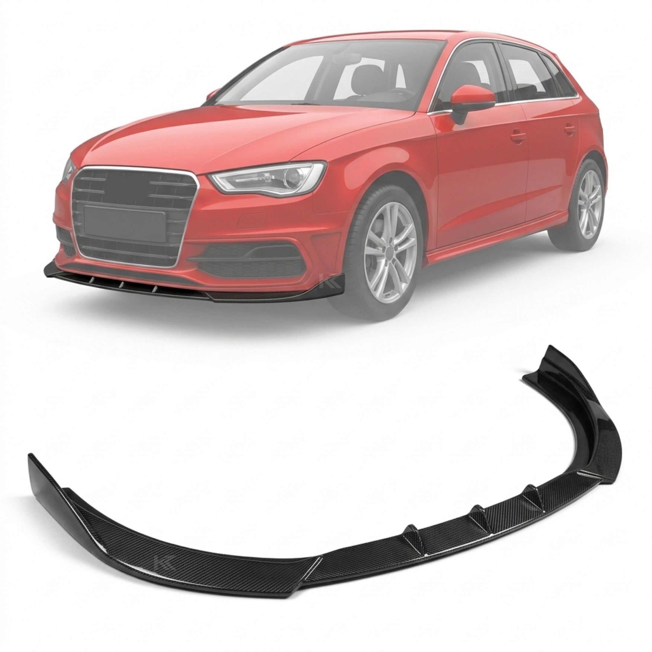 Carbon Fiber Front Bumper Lip for Audi A3 S3 8V Hatchback 2014-2016