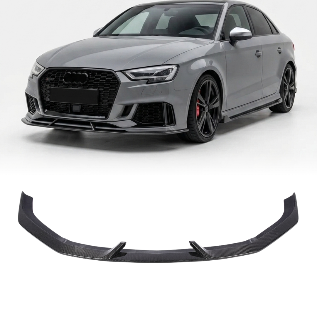 Audi RS3 8V Sedan (2017-2019) Carbon Fiber Front Lip – Facelift RS3 Bumper Front Lip