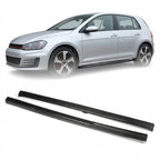 VW Golf MK7 GTI Carbon Fiber Side Skirt Extensions – Gloss Black (2014–2016)