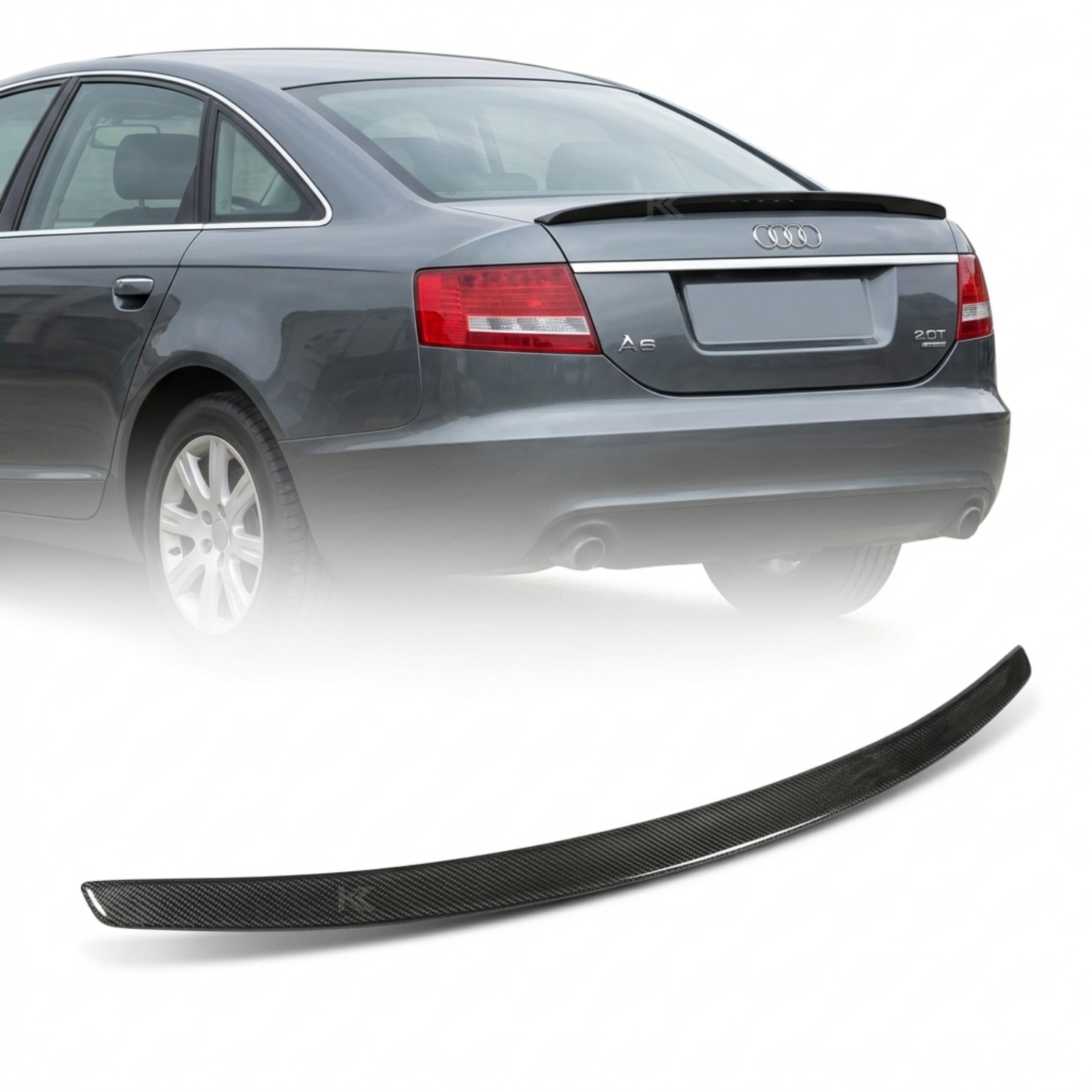 Audi A6 C6 Carbon Fiber Trunk Spoiler – S6 Style Rear Wing (2005–2011 Sedan)