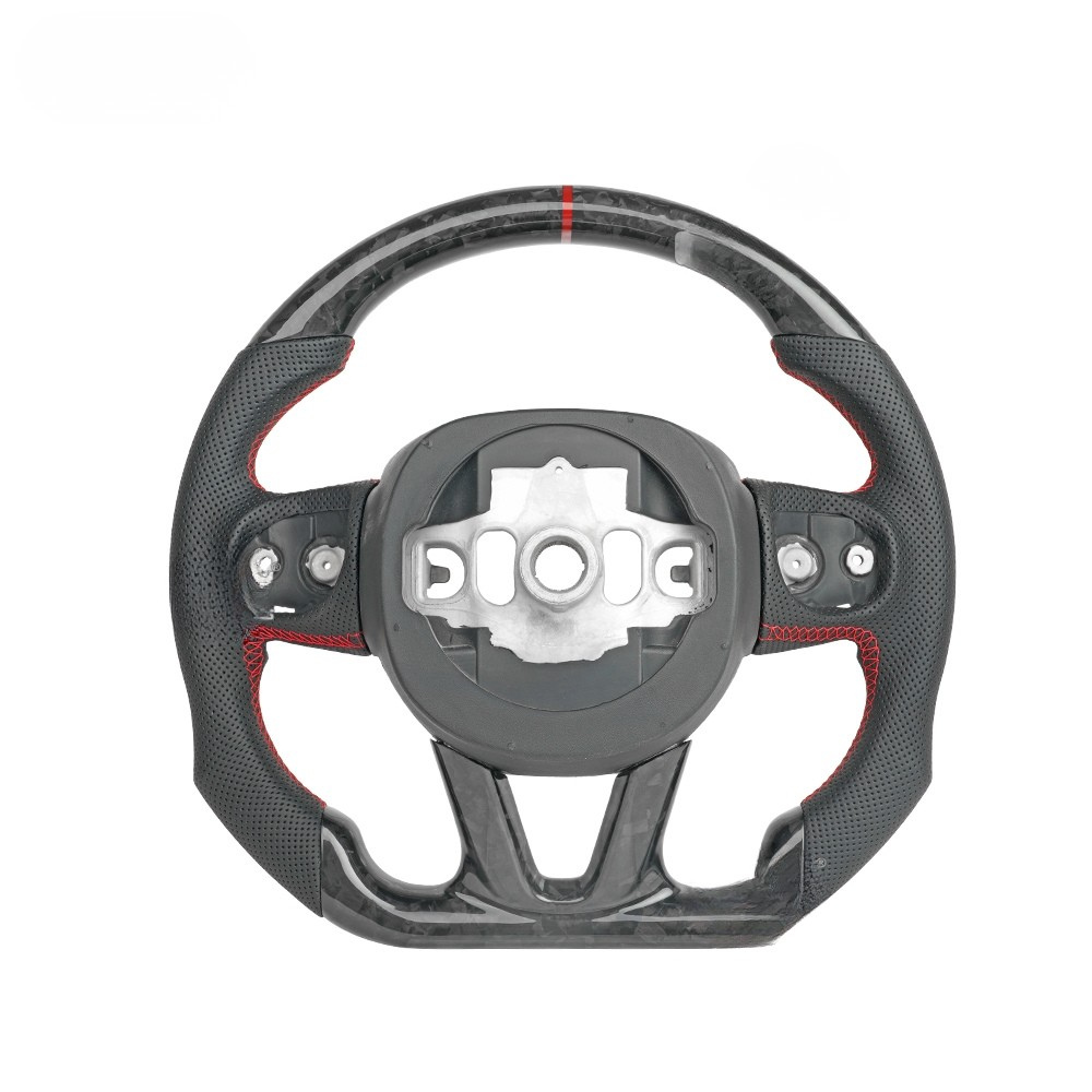 Glossy Forged Carbon Fiber Steering Wheel for Dodge Charger, Challenger & Durango 2015-2025