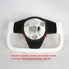 Heated White Leather Yoke Steering Wheel for Tesla Model 3 / Model Y