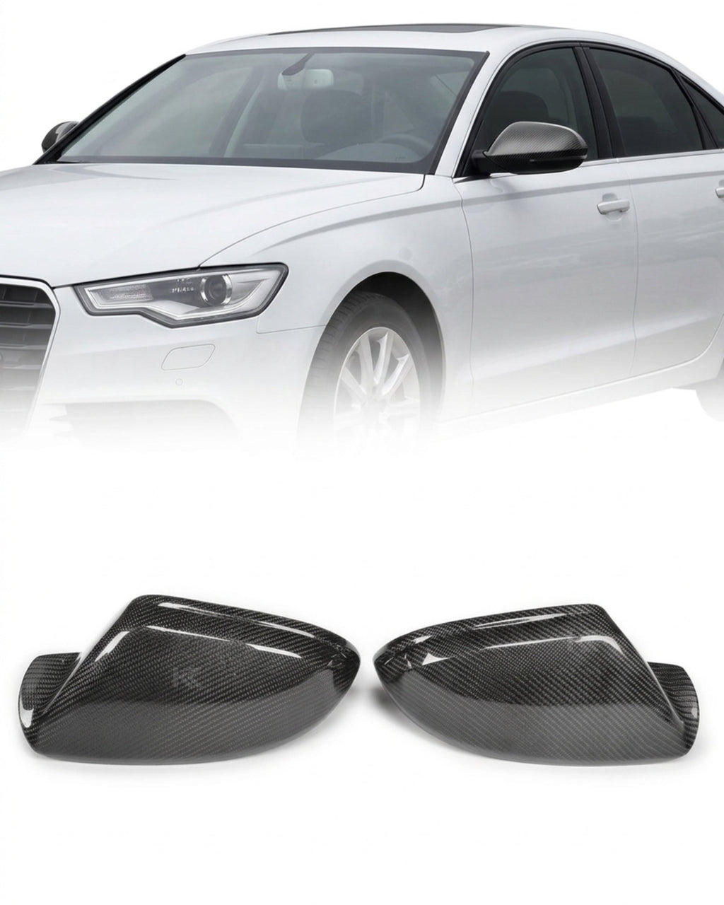 Audi A6 C7 / S6 Carbon Fiber Mirror Cap Housings 2011 - 2018