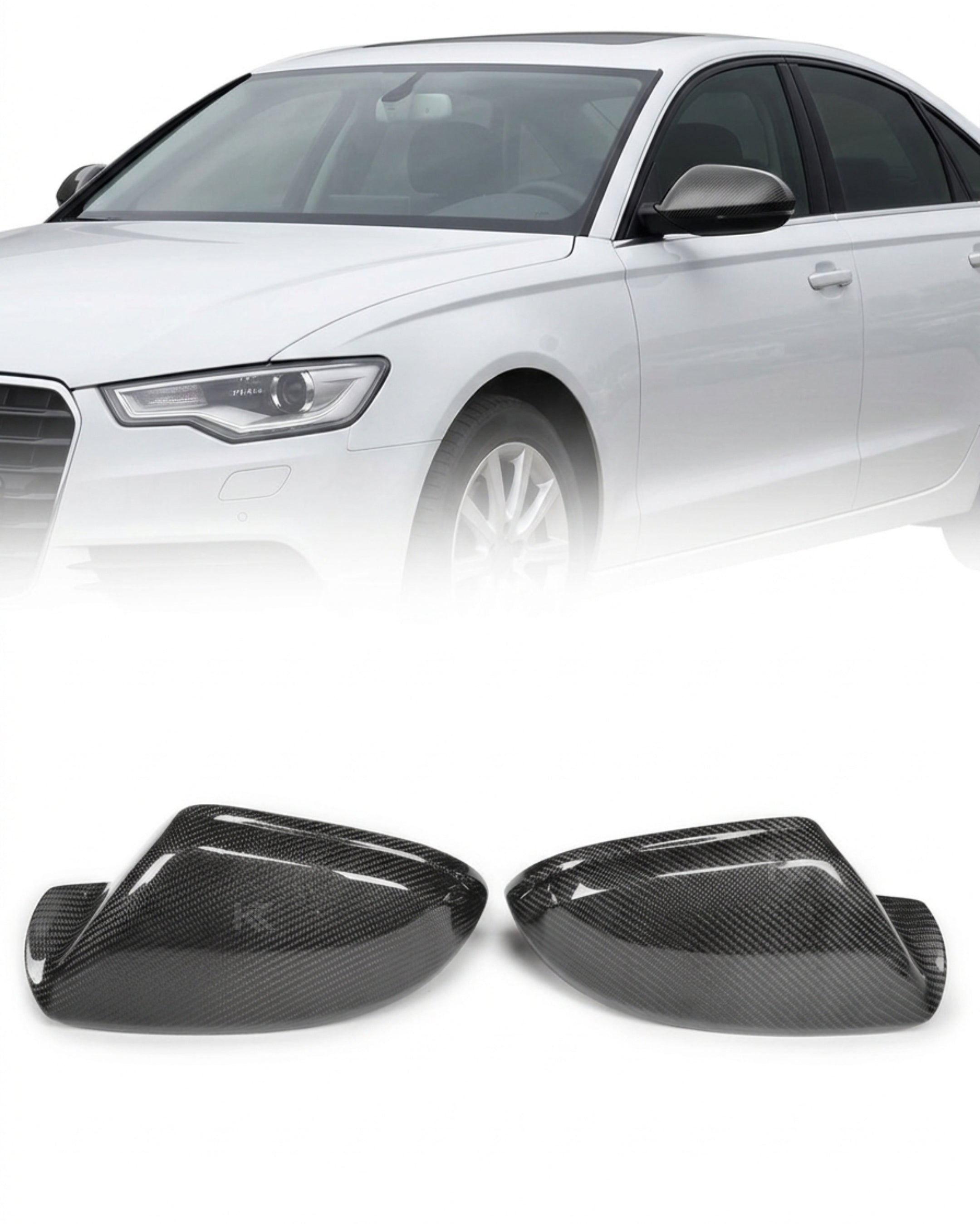 Audi A6 C7 / S6 Carbon Fiber Mirror Cap Housings 2011 - 2018