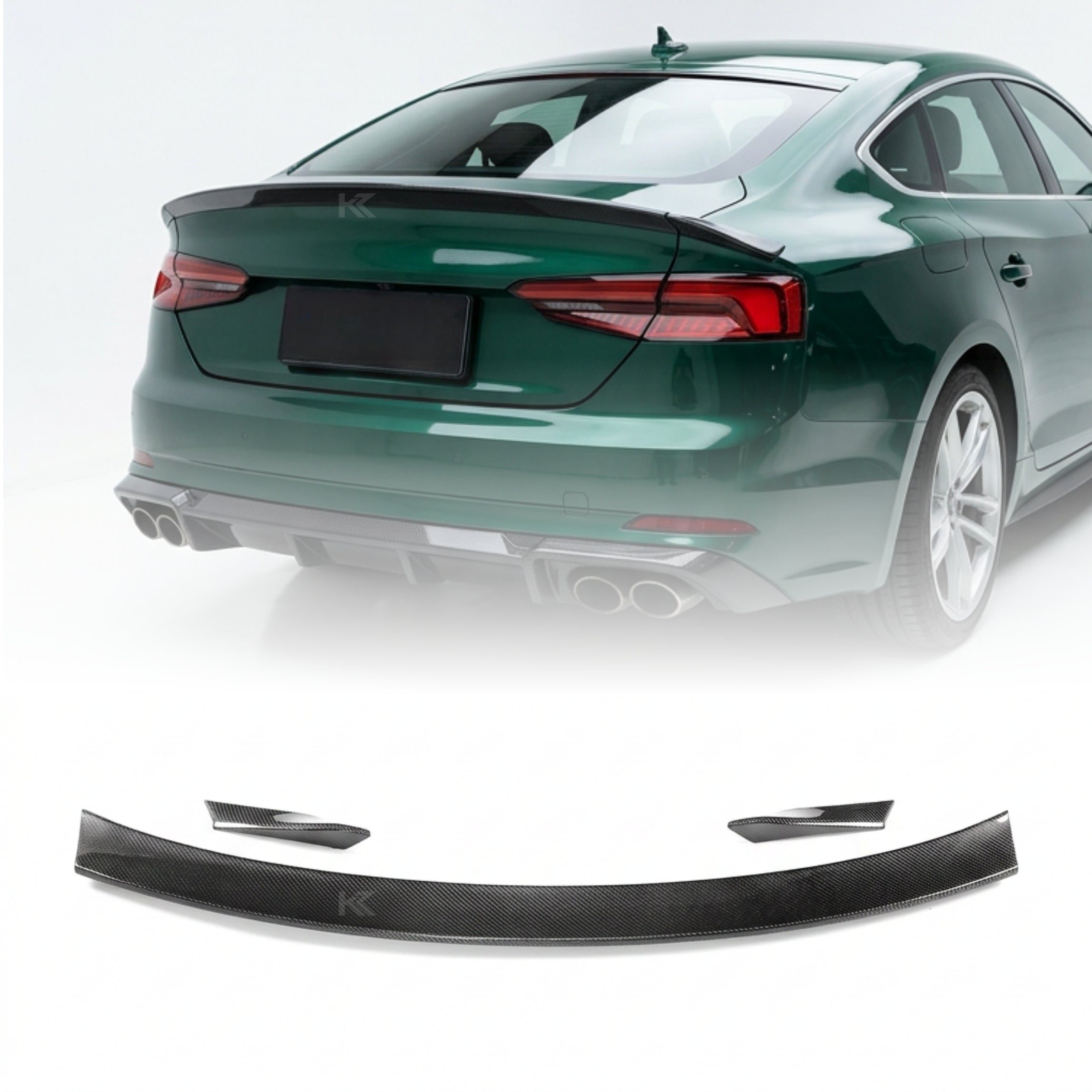 Audi A5 / S5 B9 Sportback Carbon Fiber Rear Spoiler – 3-Piece S5 Style (2017–2019)