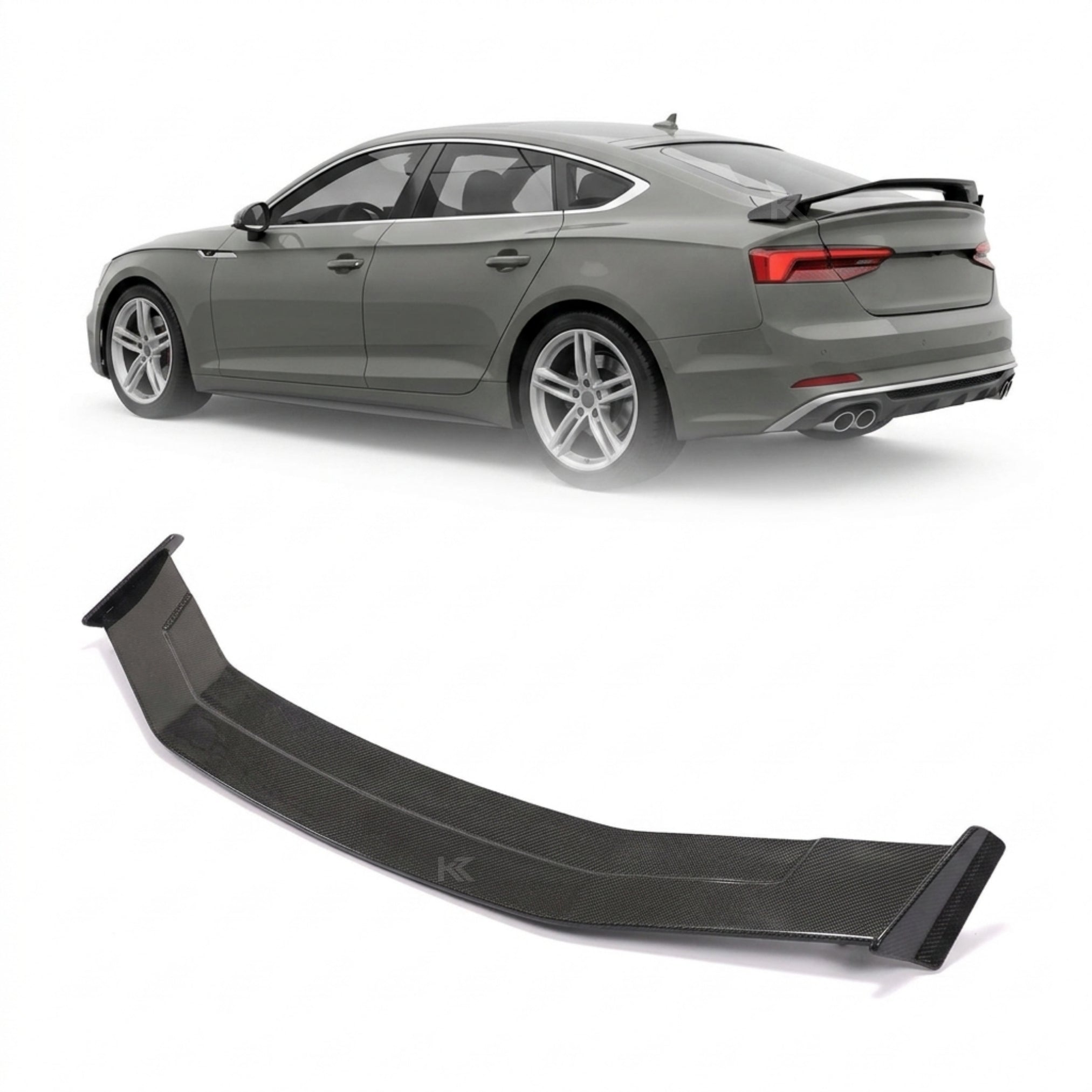 Audi A5 / S5 / RS5 Sportback Carbon Fiber Rear Trunk Spoiler – Gloss Black (2017–2024)