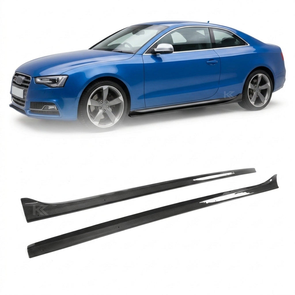 Audi A5 / S5 Coupe 2-Door Carbon Fiber Side Skirt Extensions 2008 - 2016