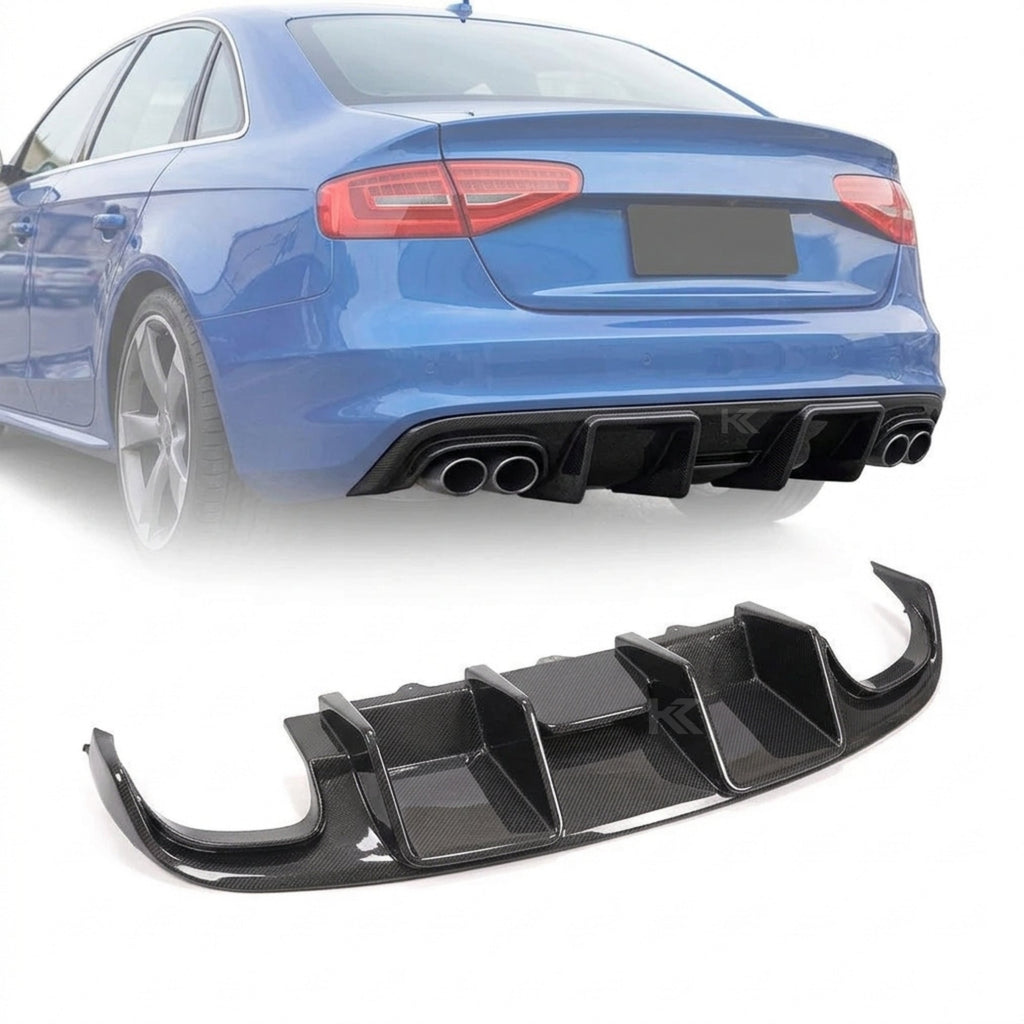 Audi A4 B8 S-Line / S4 Sedan Carbon Fiber JC Style Rear Valance Diffuser 2008 - 2012