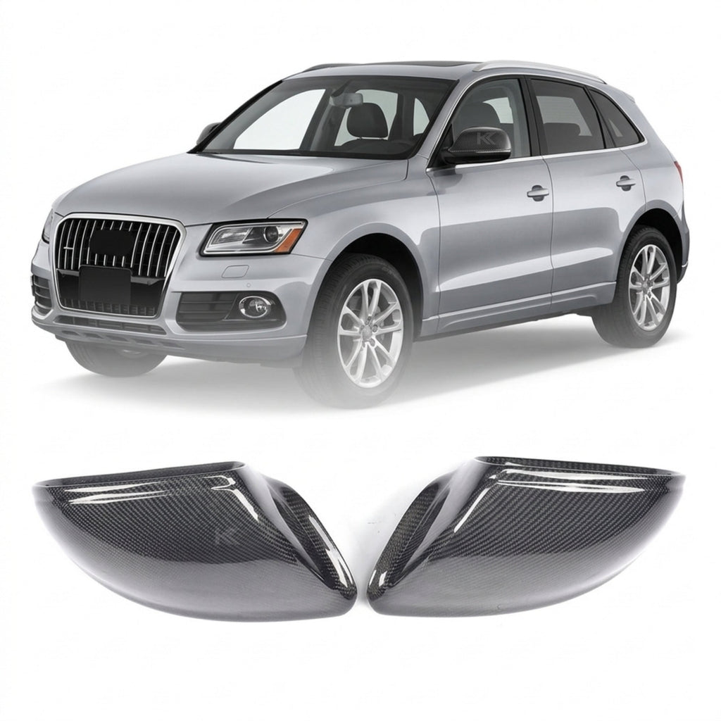 Audi Q5 / Q7 Carbon Fiber Mirror Covers – Direct Replacement Caps (2010–2015)