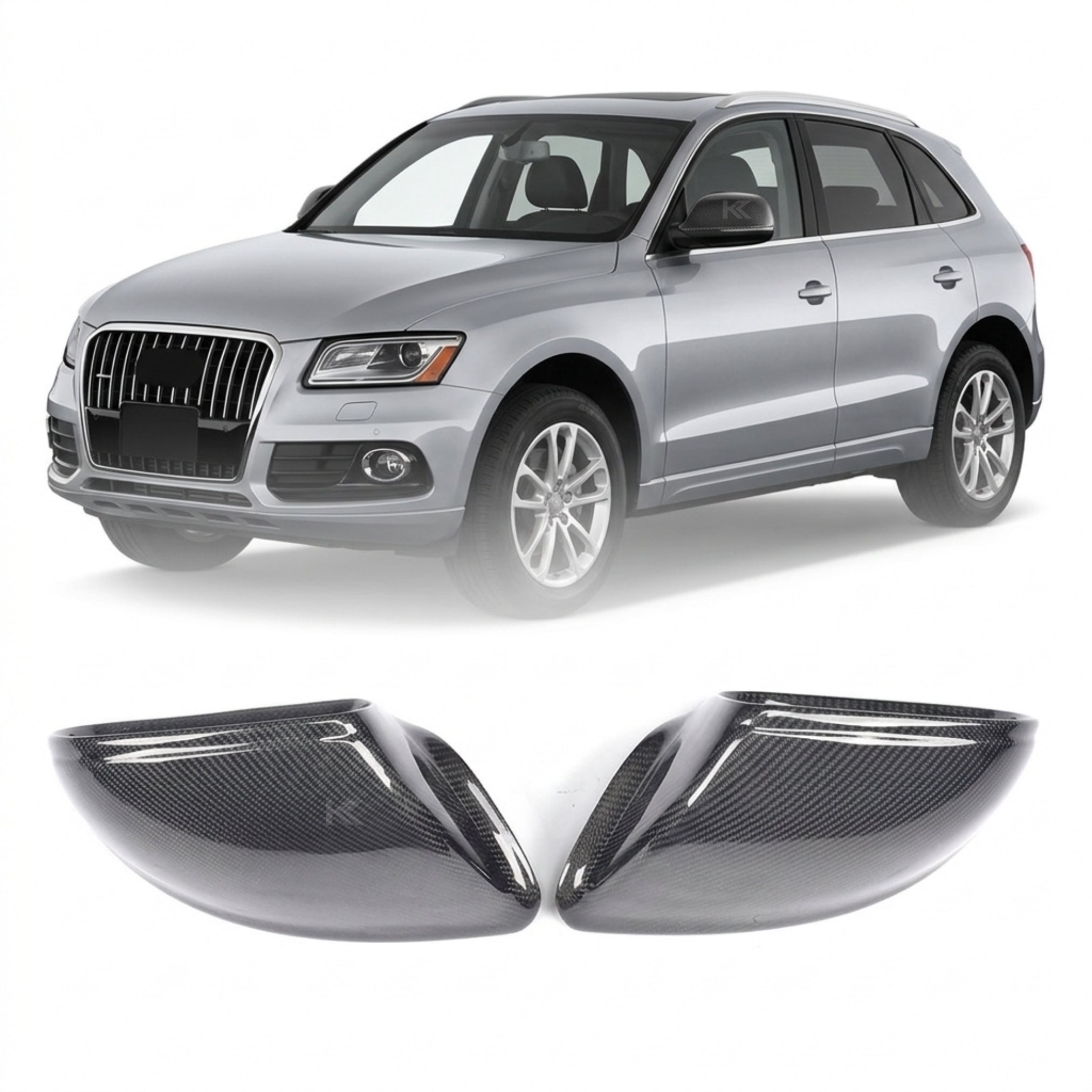 Audi Q5 / Q7 Carbon Fiber Mirror Covers – Direct Replacement Caps (2010–2015)