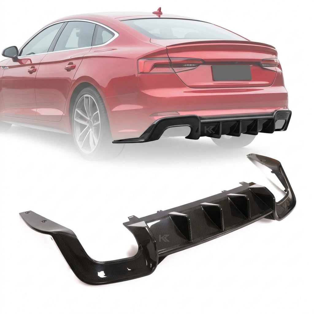 Audi A5 S-Line / S5 B9 Carbon Fiber Rear Diffuser – Prepreg Dry Carbon (2017–2019 Sportback)