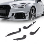 Audi RS3 8V Sedan Carbon Fiber Front Bumper Fins 2017 - 2019