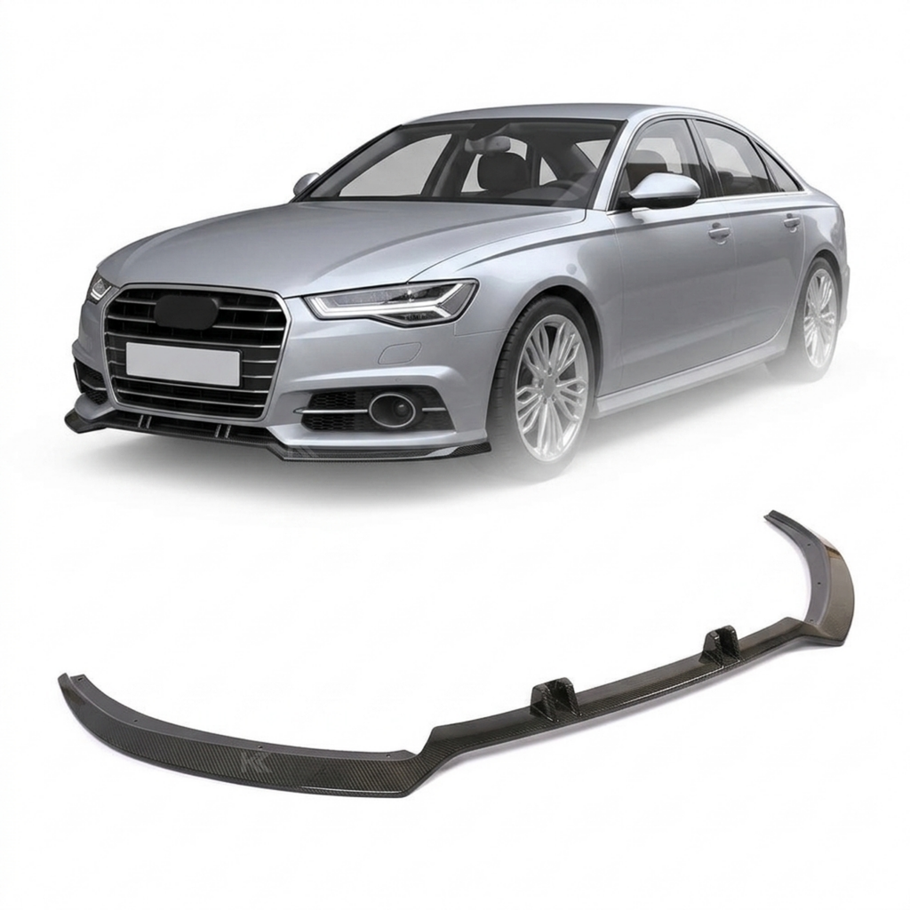 Audi A6 / S6 C7.5 Carbon Fiber Front Lip – Gloss Black Splitter (2016–2018 Sedan)