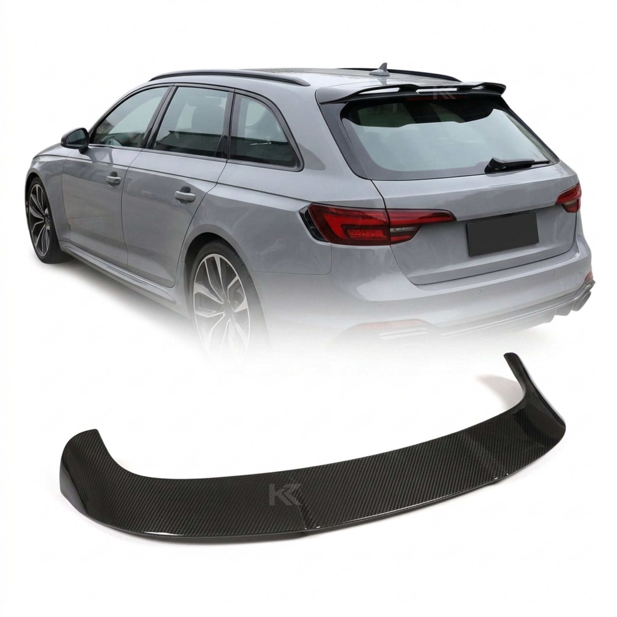 Audi RS4 B9 Dry Carbon Fiber Gloss Black Rear Window Wing Spoiler 3K Twill 2017 - 2024