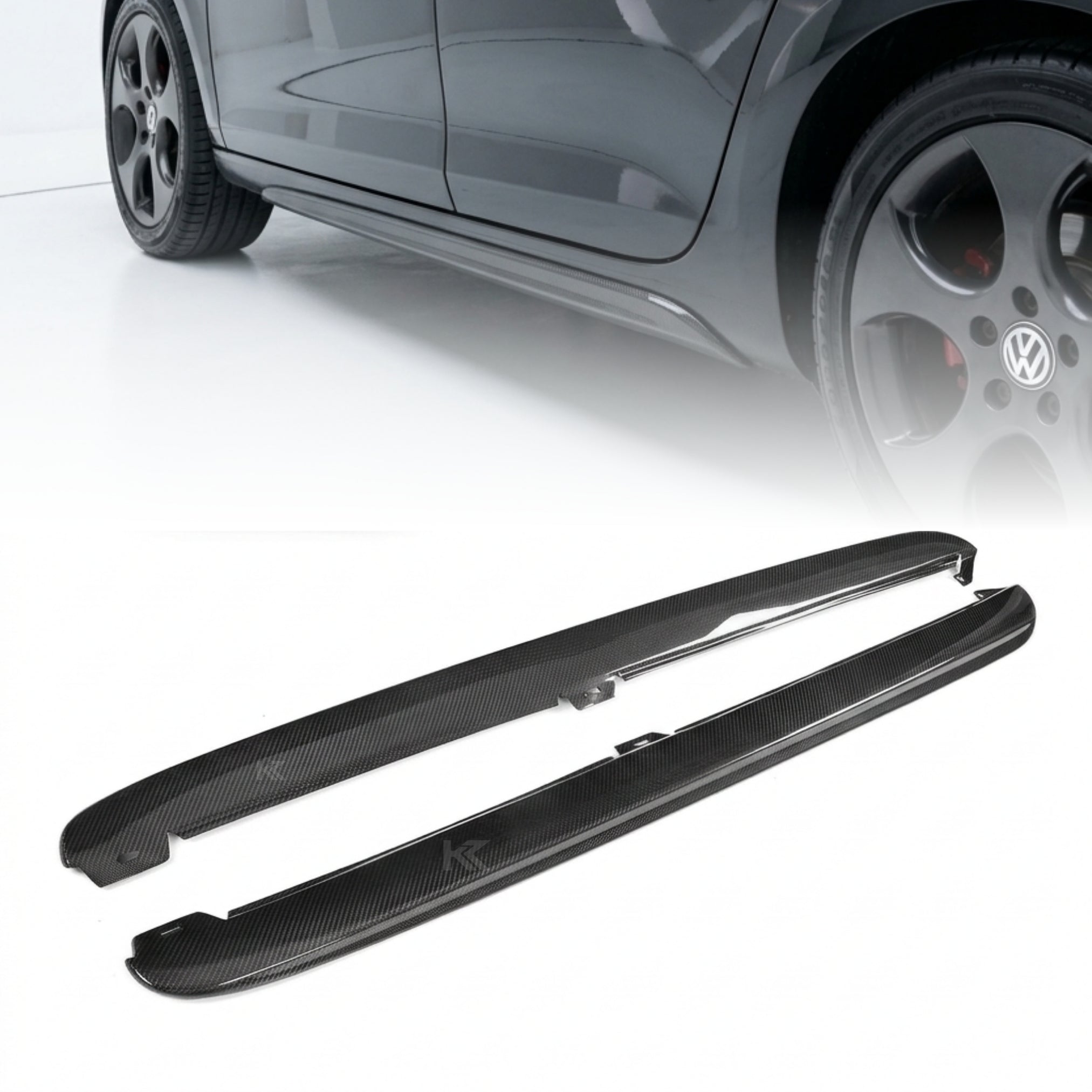 VW Golf MK6 Carbon Fiber Side Skirt Extensions – GTI / Golf VI (2008–2013)