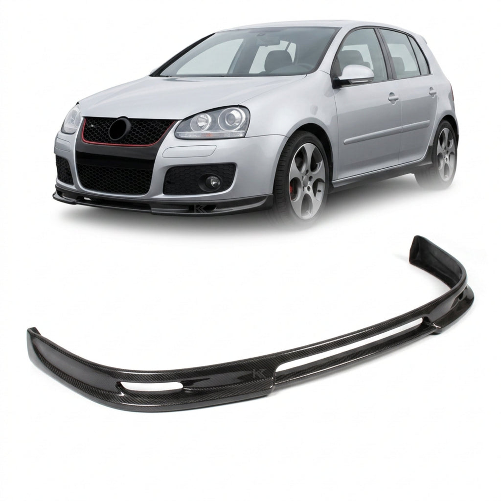 VW Golf MK5 GTI Carbon Fiber Front Lip – A-Style Splitter (2006–2008)