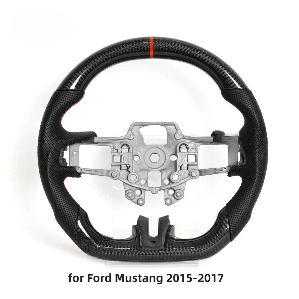 Real Carbon Fiber Steering Wheel for Ford Mustang GT Shelby 2015-2023