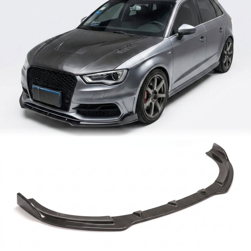 Carbon Fiber Front Bumper Lip for Audi A3 S-Line 8V Hatch 2014-2016