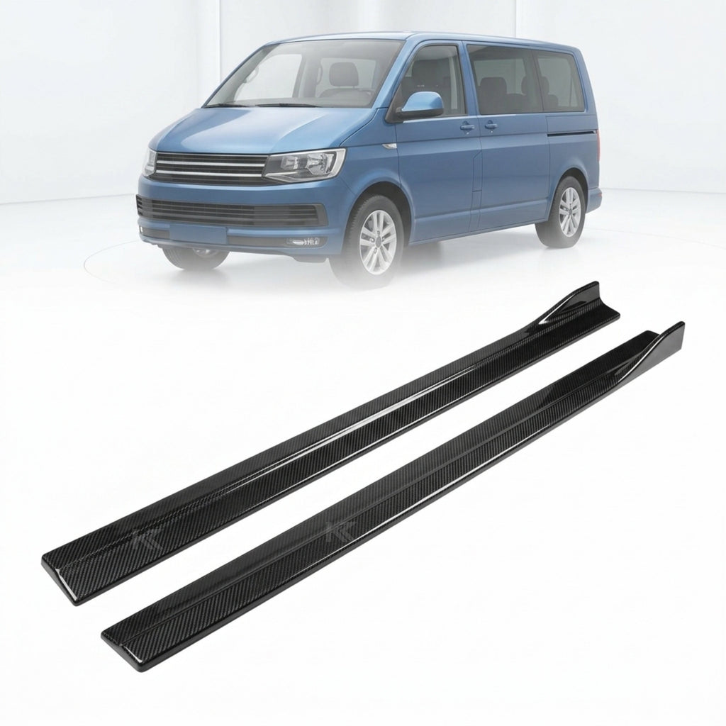 Carbon Fiber Side Skirt Extensions for VW Transporter T6 / Multivan / Caravelle (2015–2020)