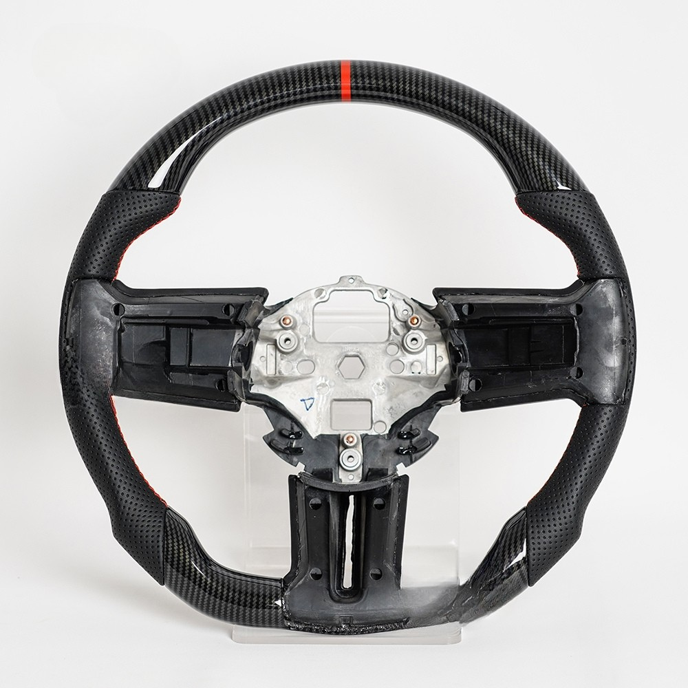 Hydro-Dip Carbon Fiber Steering Wheel for Ford Mustang V6, GT & Shelby GT500 2010-2014
