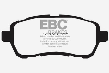 EBC 2010-2016 Mazda 2 1.5L Ultimax2 Front Brake Pads