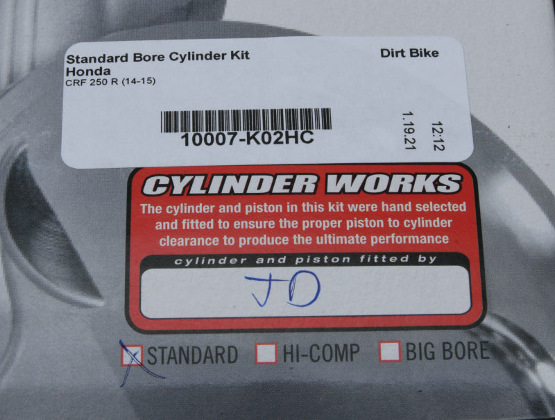 Cylinder Works 14-15 Honda CRF 250 R 250cc Standard Bore High Compression Cylinder Kit 14.1:1 Comp.