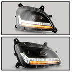 Spyder 13-19 Peterbilt 579 Passenger Side Projector Headlights - Black (PRO-YD-PB57914-SEQ-R-BK)